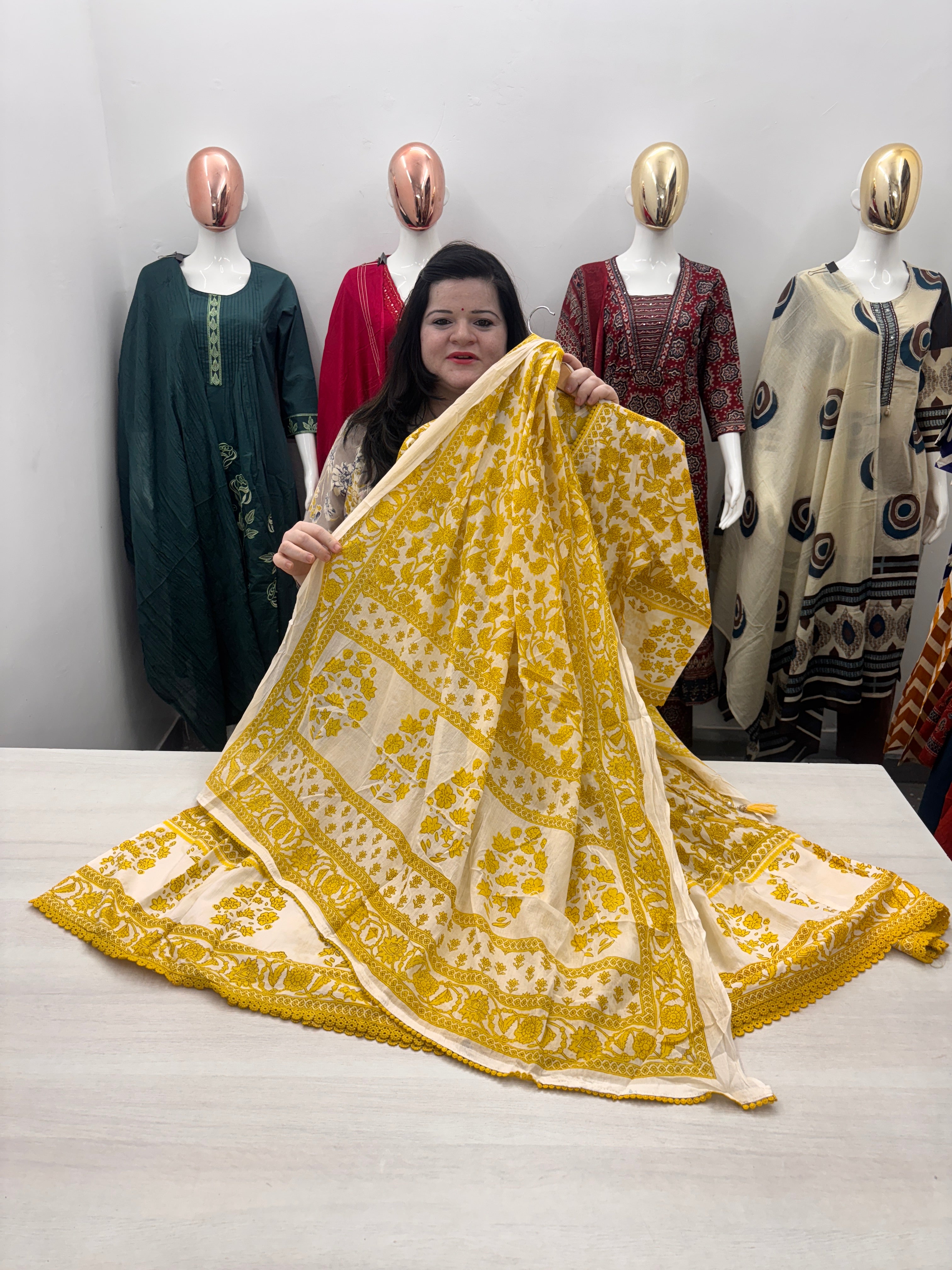 Shoulder Anarkali in kalamkari print