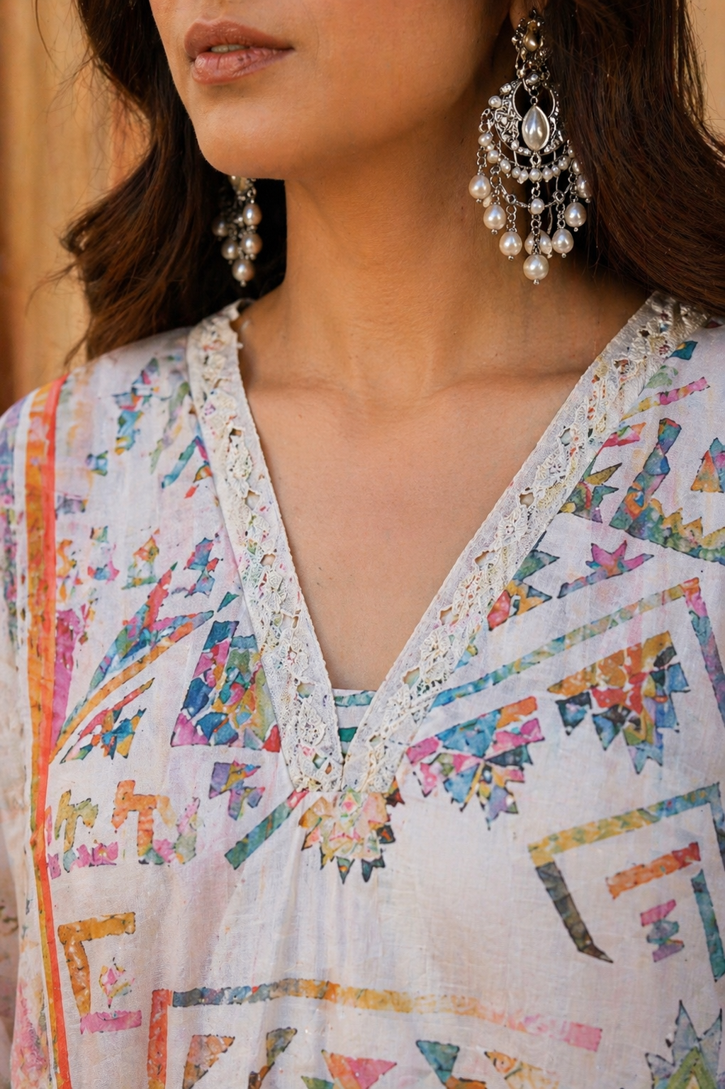 White Multicolor Printed Cotton Kurta Set with Dupatta for Women | Elegant 3-Piece Ethnic Suit