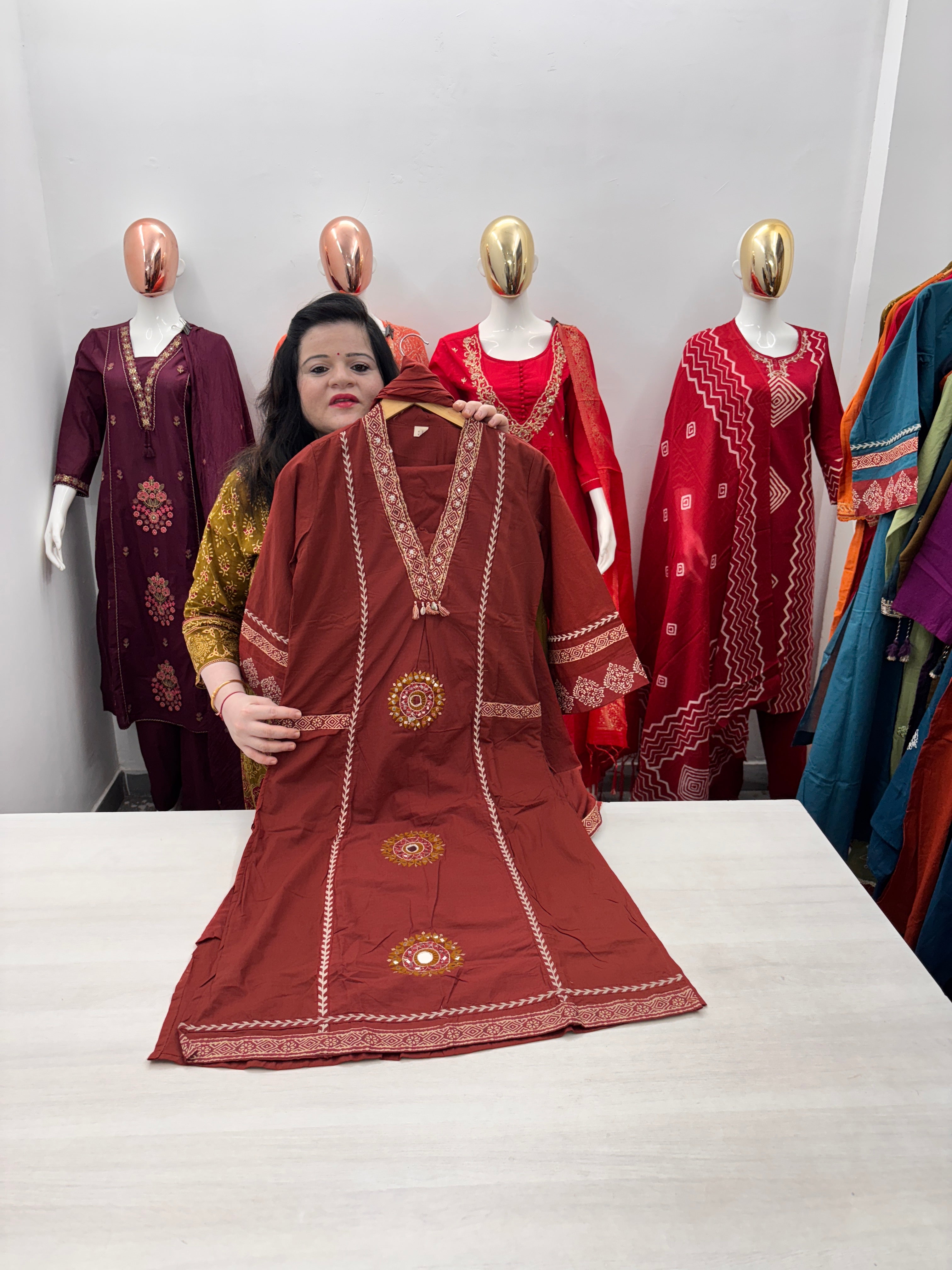 Cambric cotton 3pc dupatta set