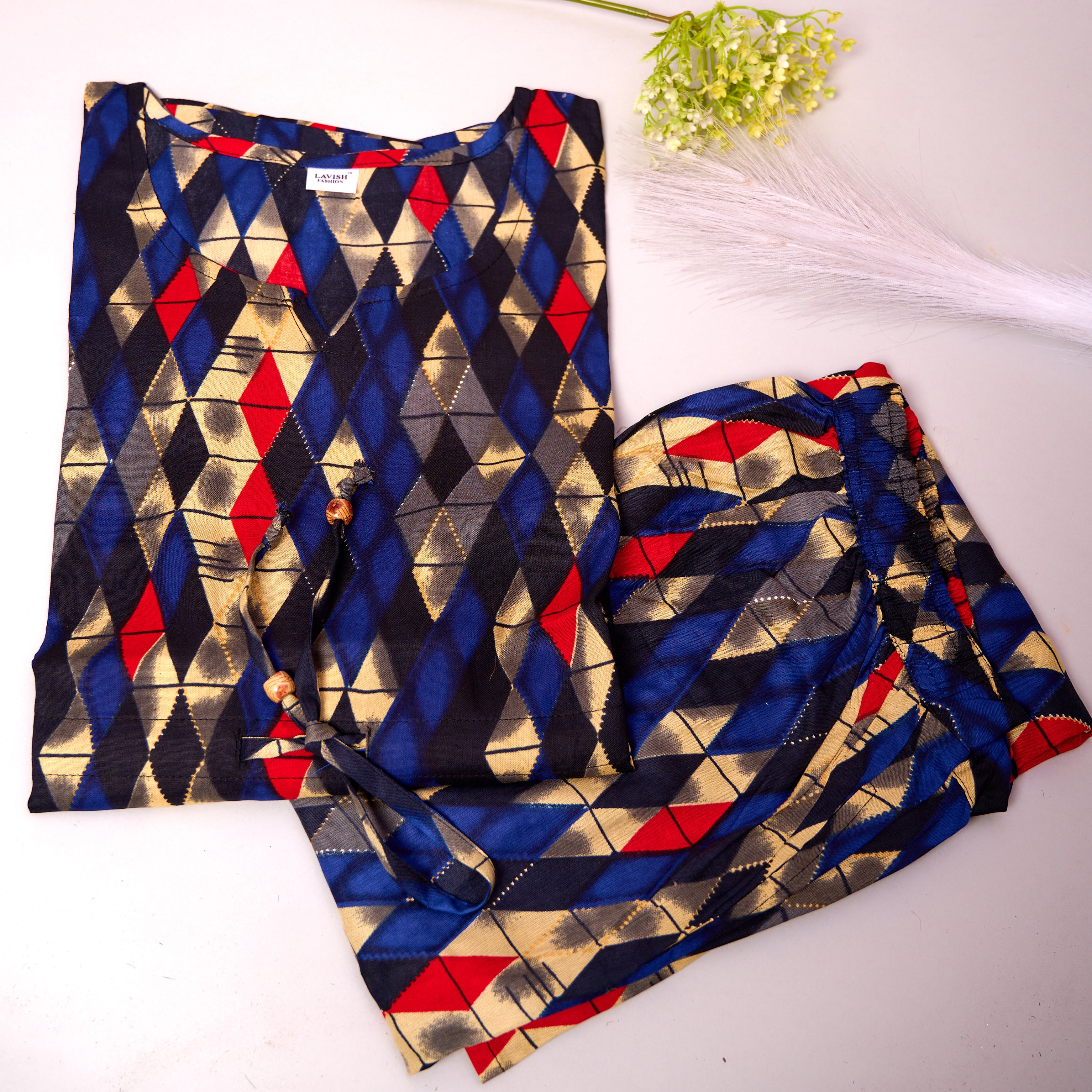 Rayon Kaftan Coord Set