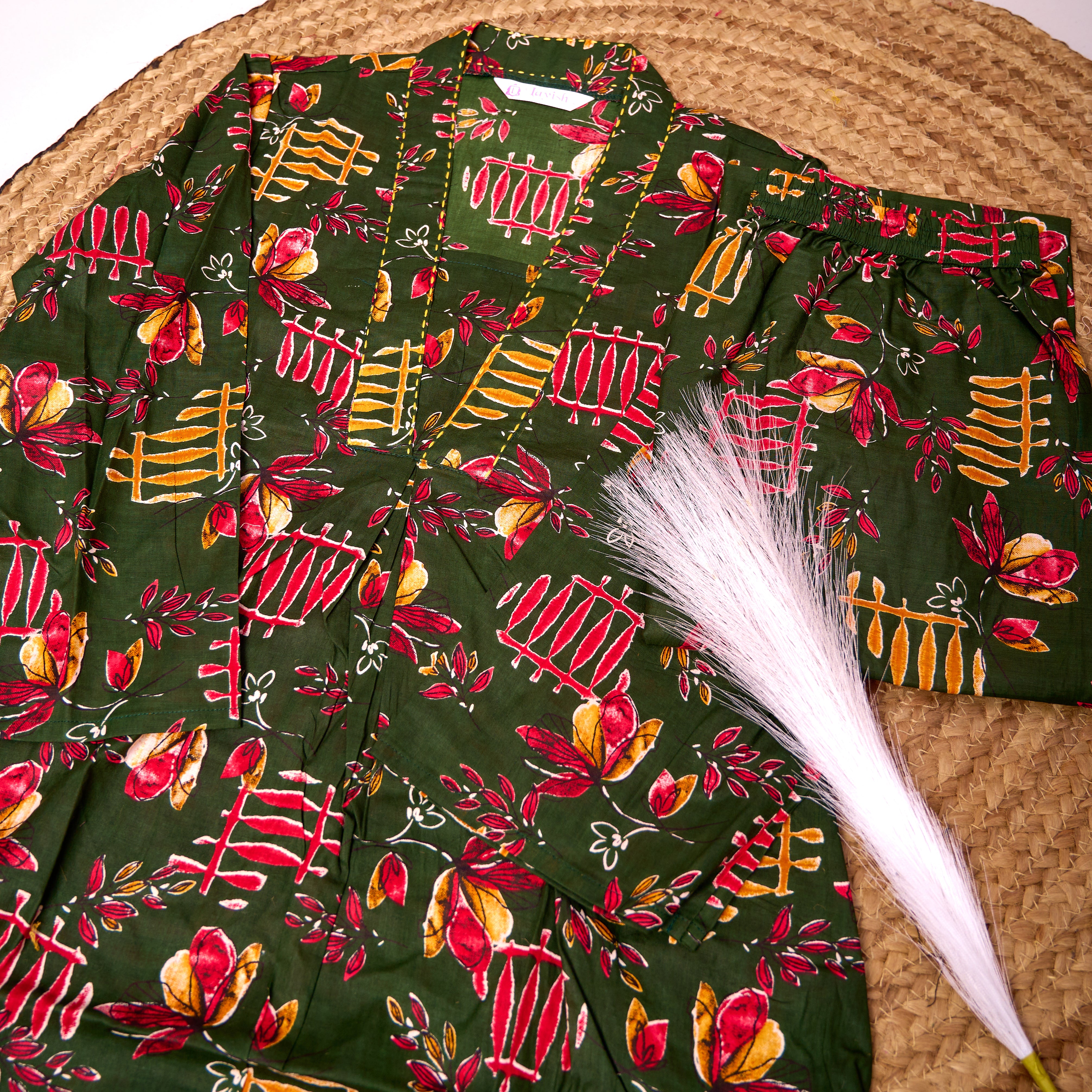 Cotton Plazo Coord set with katha work