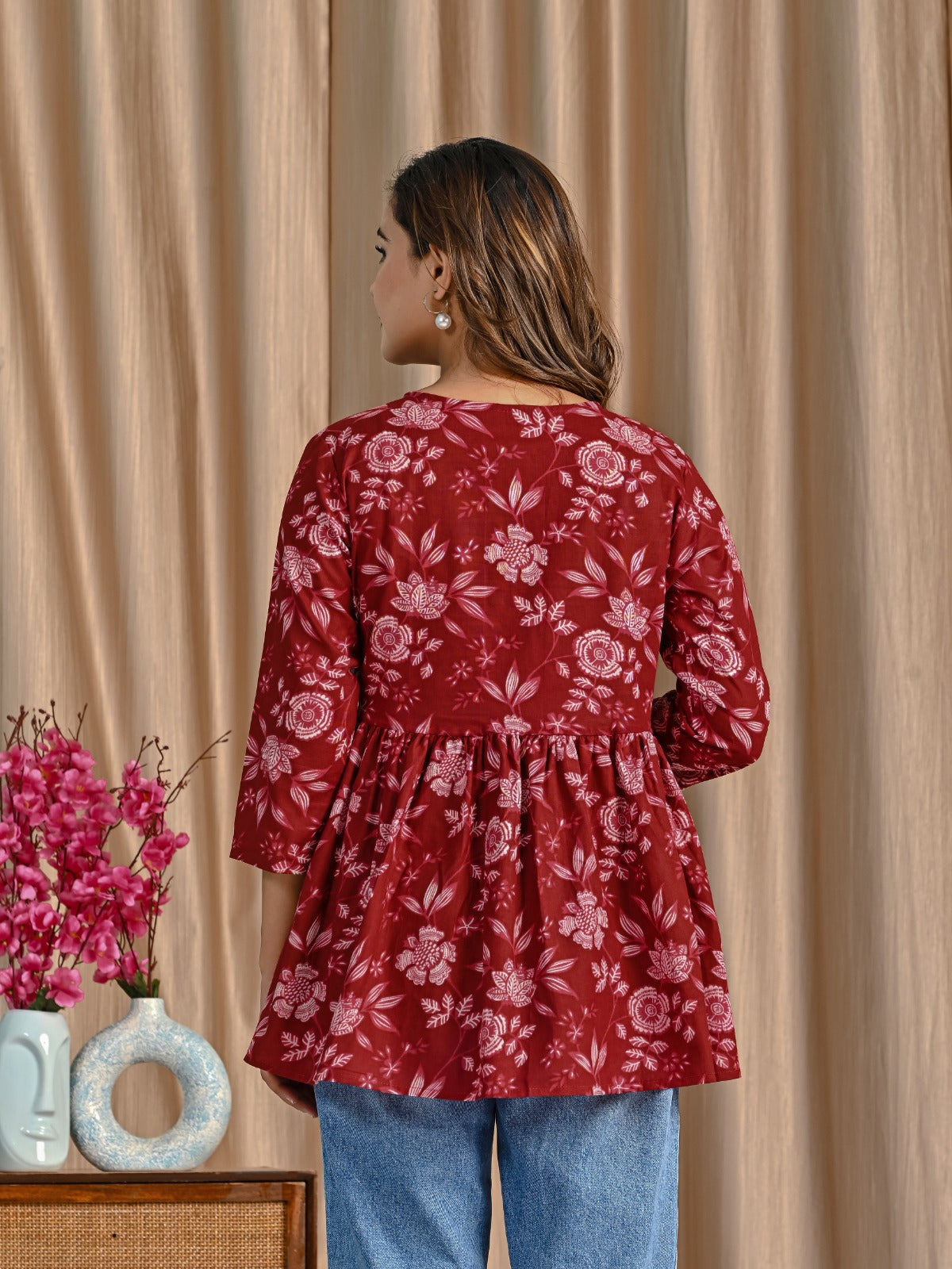 Short cotton top for girls