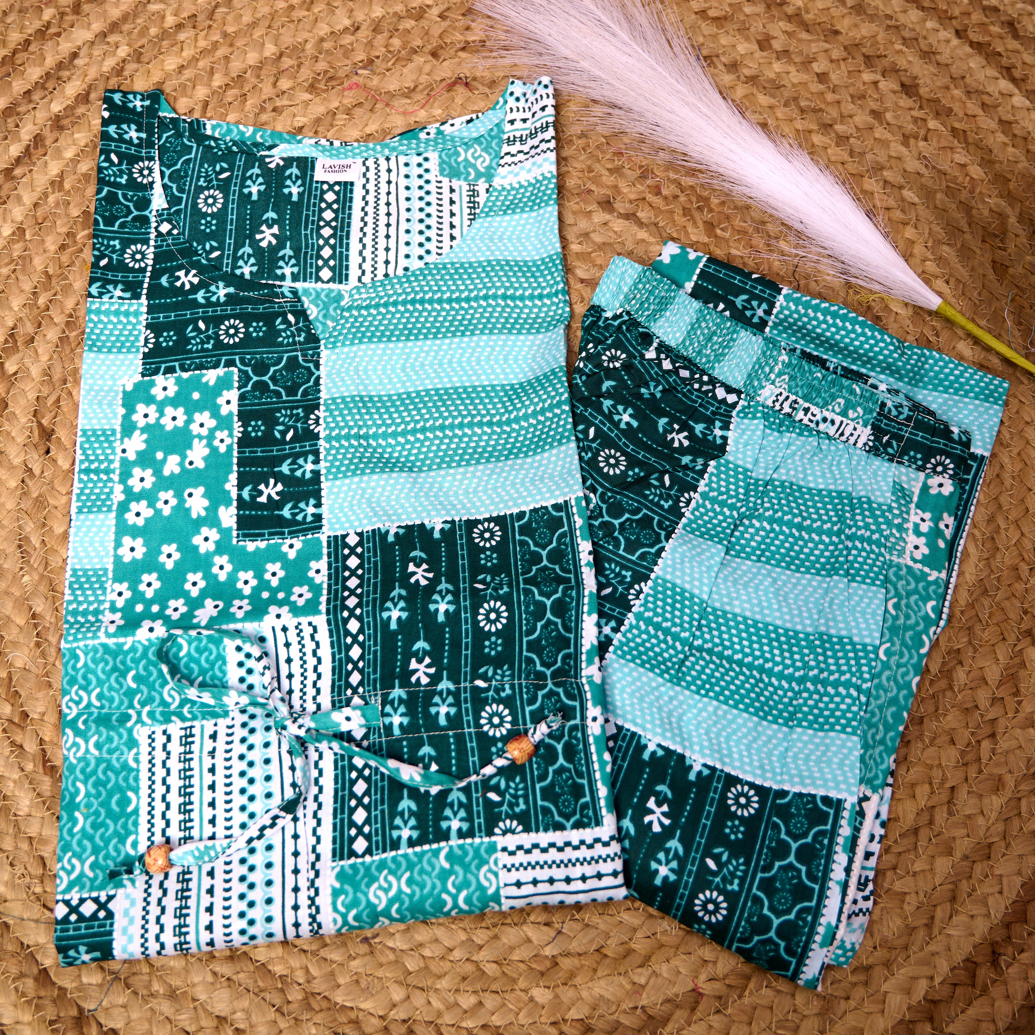 Rayon Kaftan Coord Set-2