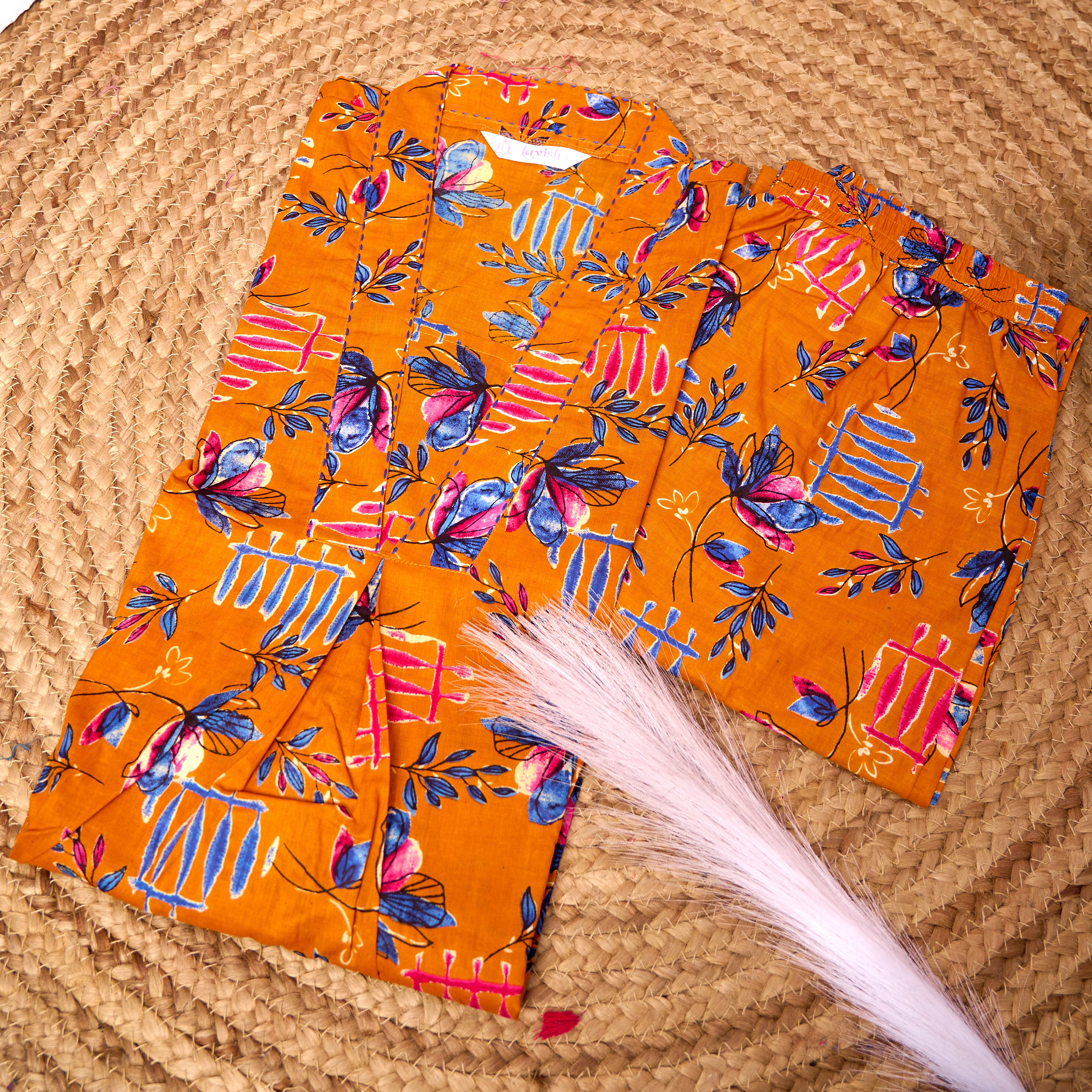 Cotton Plazo Coord set with katha work-2