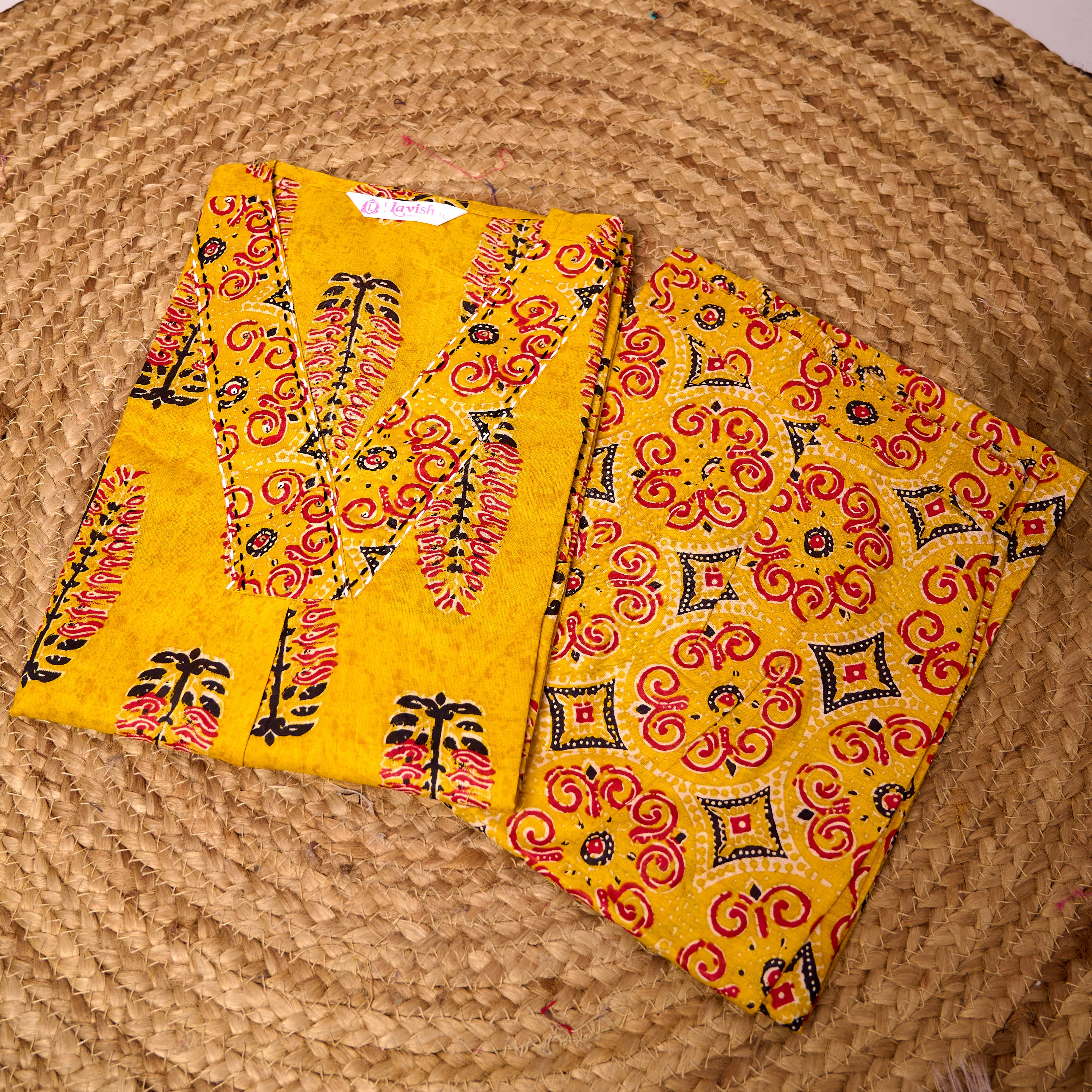 Cotton Plazo Coord set with katha work-3